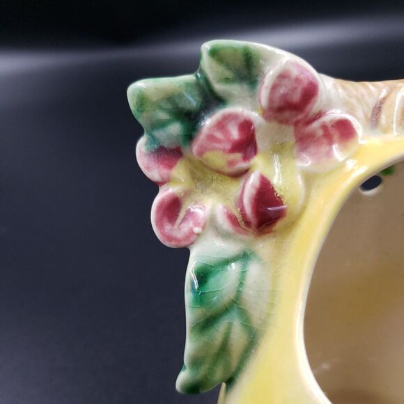 Wall Pocket Planter Pear Fruit Vtg Japan Glazed Painted Ceramic Art Pottery Vase - Picture 9 of 15